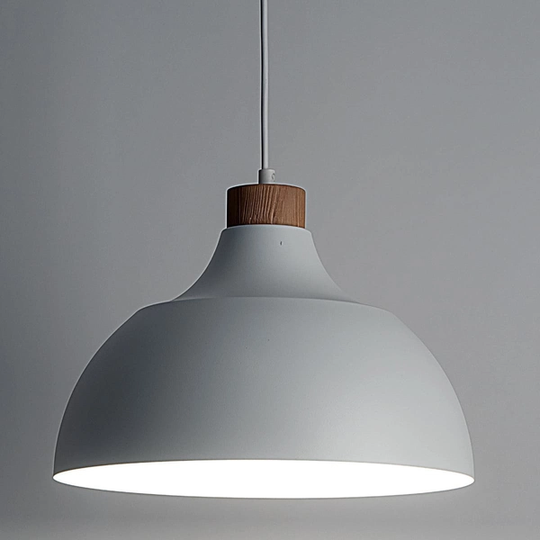 Skandynawska kopułowa lampa wisząca Cap 2070 TK Lighting drewniana biała