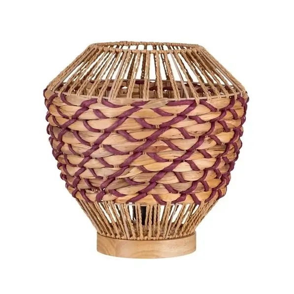 Lampa stołowa do sypialni LOMVERO LE45356 drewniana boho brązowa