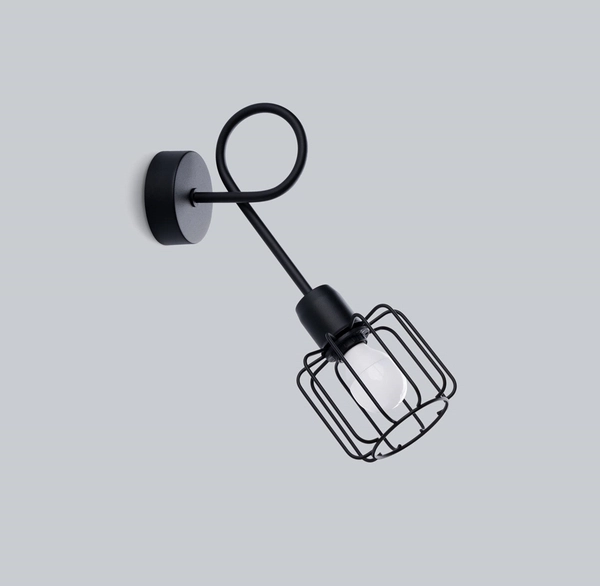 Kinkiet na wysięgniku Beluci SL.1117 Sollux druciany czarny