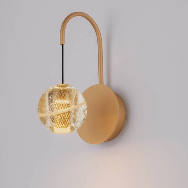 Kinkiet ścienny CUYO LE44211 LED 4W 3000K bombka złoty przezroczysty