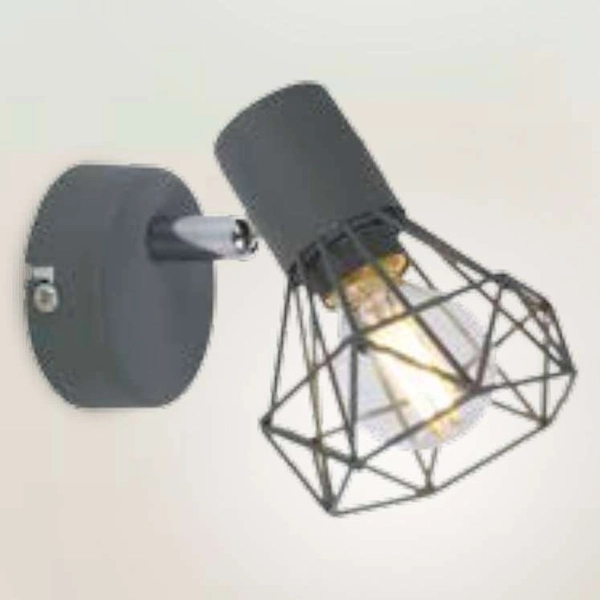 Regulowany kinkiet ścienny VERVE 91-60969 druciana reflektorek loft szary