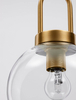 Industrialna lampa wisząca Banes do holu złota przezroczysta