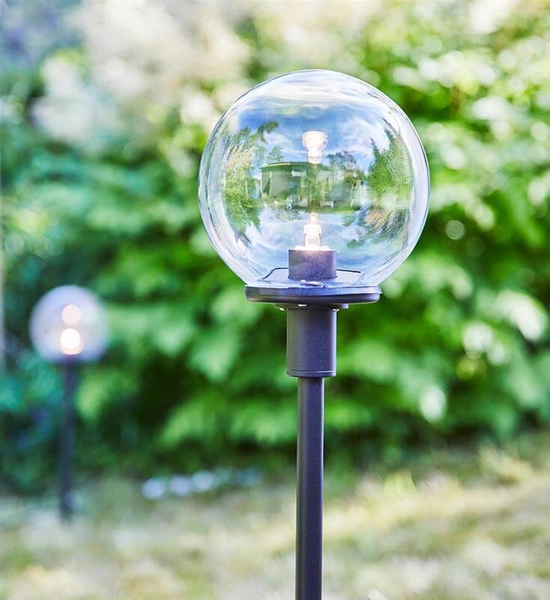 Ogrodowa lampa szklana Garden LED 3W 3000K czarna przezroczysta