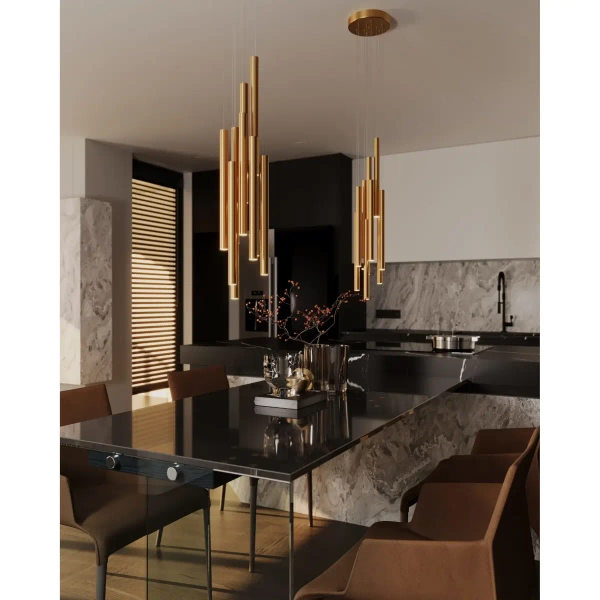 Nowoczesna ledowa lampa wisząca Organic P0524d LED 10W 3000K mosiądz