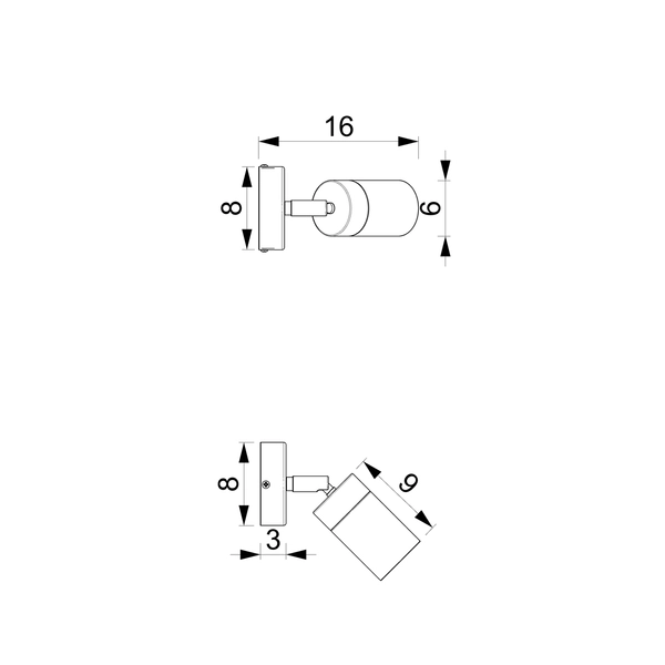 Metalowy kinkiet ruchomy Joker do sypialni niebieski złoty