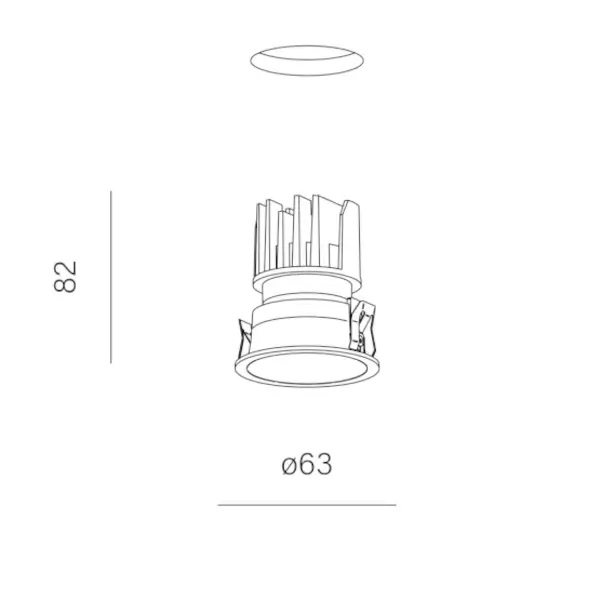 Podtynkowa lampa wpustowa HOLLOW czarna sufitowa LED 6W 3000K IP44 38058-M930-WB-00-12