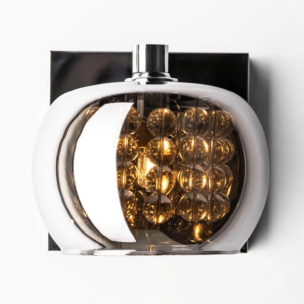 Szklany kinkiet z kryształkami CRYSTAL W0076-01A-B5FZ glamour chrom