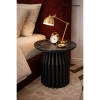Drewniany stolik kawowy LEVANTE MM001501100336 czarny dekor marmuru 50cm