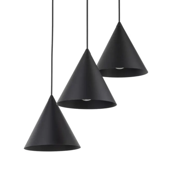 Lampa stożkowa wisząca CONO 10067 potrójna czarny