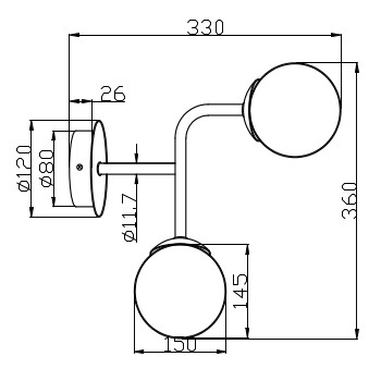 Kinkiet LAMPA ścienna ERICH MOD221-WL-02-N Maytoni modernistyczna OPRAWA szklane kule nikiel