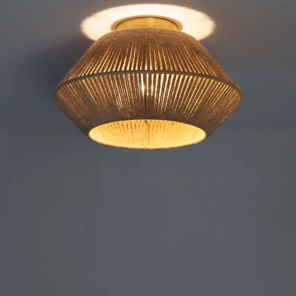 Pleciona lampa sufitowa BOHO ABR-PLEDI Abruzzo z papieru brązowa