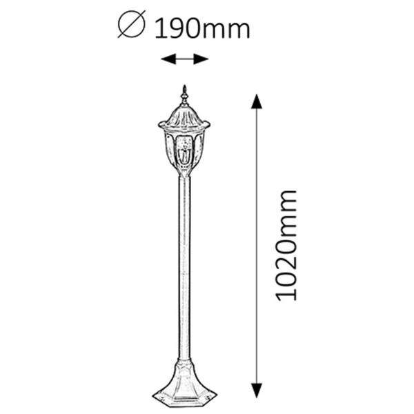 Zewnętrzna LAMPA stojąca MILANO 8345 Rabalux metalowa OPRAWA industrialna latarnia słupek ogrodowy IP43 czarny przezroczysty