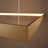 Pokojowa lampa wisząca TH.155 prostokątna ramka LED 70W złota