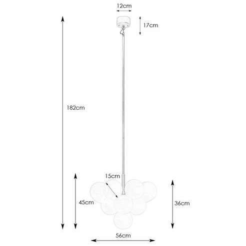 Wisząca LAMPA modernistyczna MERLOT 107911 Markslojd szklana OPRAWA zwis kule balls białe czarne