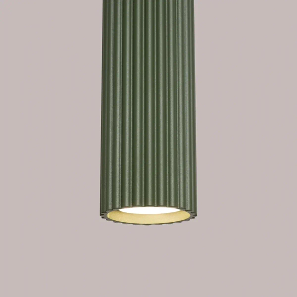 Wisząca lampa podłużna KARBON SL.1611 tubka ryflowana oliwkowa