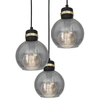Industrialna LAMPA wisząca OMEGA MLP6533 Milagro szklana OPRAWA kule ZWIS kaskada czarna przezroczysta