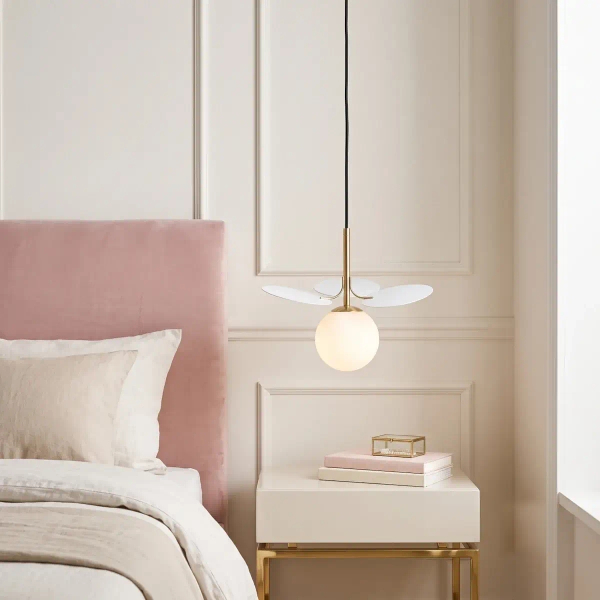 Kulista lampa wisząca CHIC biała złota ST-DL-2969P1 1xG9 5W glamour