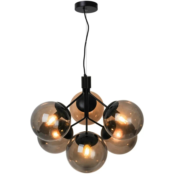 Szklana lampa wisząca nad stół IVONA 2112163003 kule czarny przydymiony