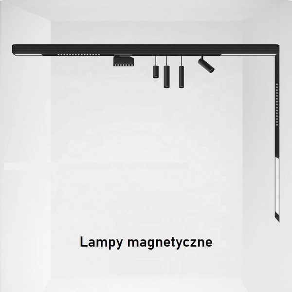 Szyna magnetyczna Magneto Abigali LWQ-2M-SURF prostokątna czarna