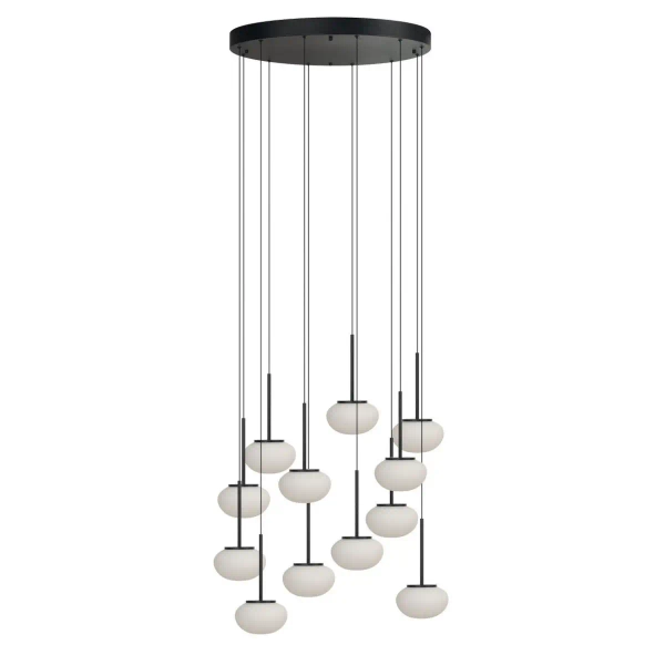 Kaskadowa lampa wisząca SERENITY AZ6534 LED 84W 3000K kule białe czarne