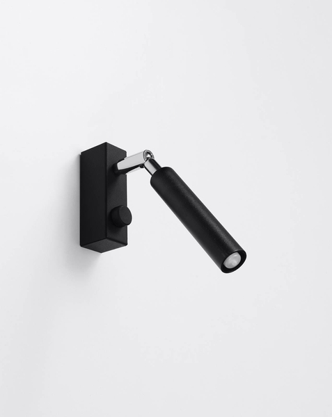 Industrialna LAMPA ścienna SL.0897 metalowa OPRAWA kinkiet regulowana tuba czarna