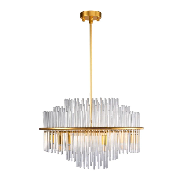Lampa wisząca glamour LUXORIA ST-8530 gold szklana metalowa złota
