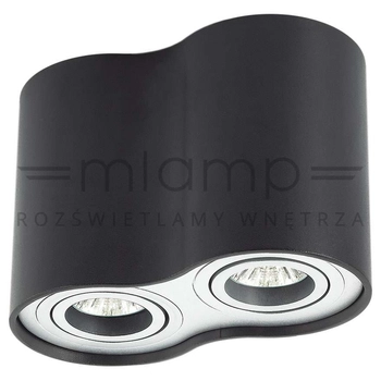 Natynkowa LAMPA sufitowa TUBA NERO C1234-2L BL AUHILON metalowa OPRAWA bross downlight tuby czarne srebrne