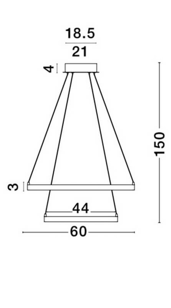 Nowoczesna lampa wisząca Nueve do sypialni LED 67W 3000K złota