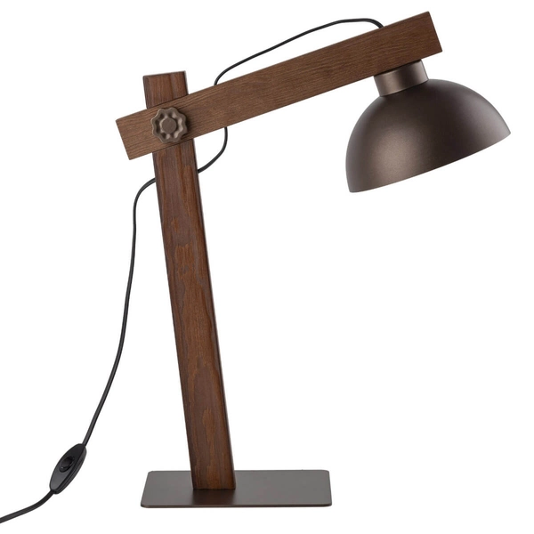 Nocna lampka do sypialni Oslo 5788 ekologiczna drewniana brązowa