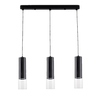 Wiszące tuby salonowe Manacor LP-232/3L BK Light Prestige czarna szklana lampa