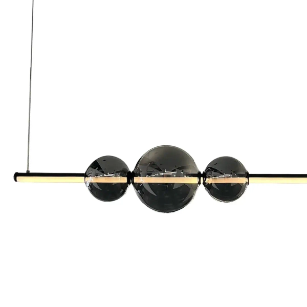 Podłużny żyrandol KUGEL ML0982 LED 30W 4000K do salonu kula czarny