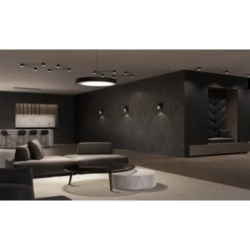 Kinkiet ścienny KAVOS 0380 metalowa okrągła tuba sopel czarny złoty