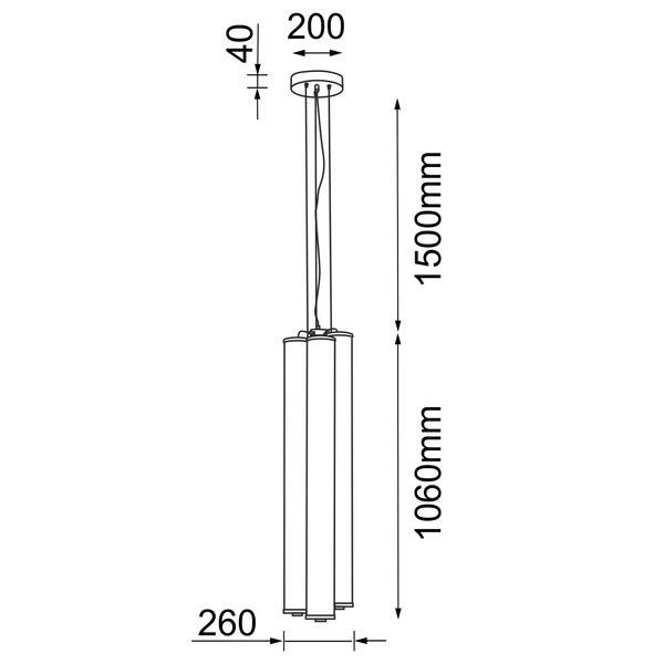 Potrójna wisząca lampa Merezi 3 5218 LED 90W 3000K szklany mosiądz patyna
