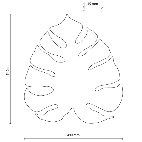 Lampa naścienna do sypialni Monstera 6436 listek metalowa biała