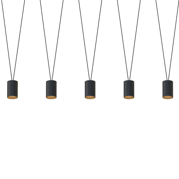 Wisząca lampa salonowa More Tone 7817 loftowe tuby czarne złote