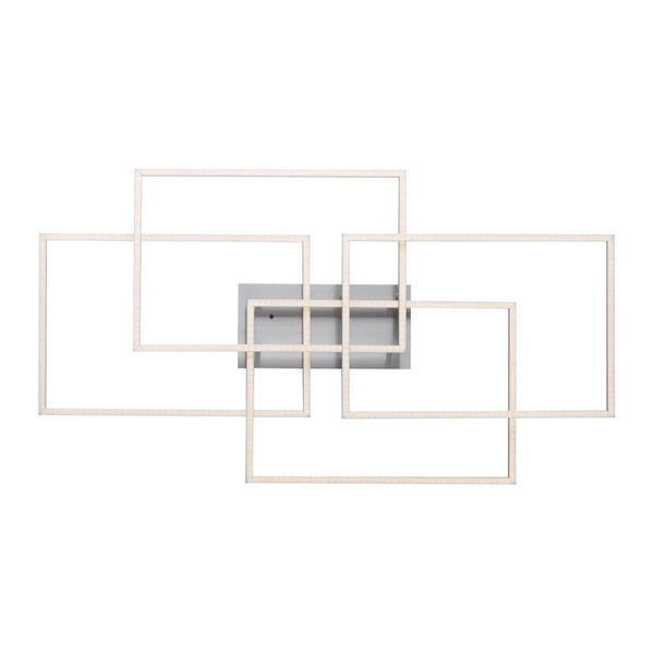 Prostokątna lampa sufitowa IVEN 14151-55 LED 52W 2700-5000K srebrny biały