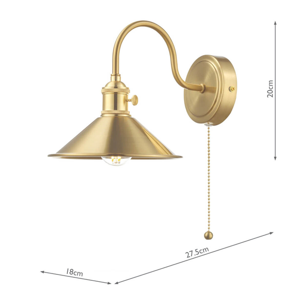 Metalowa lampa ścienna Hadano HAD0740-01 na przedpokój mosiądz