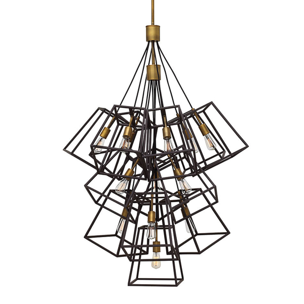 Wisząca lampa industrialna Fulton HK-FULTON-13P czarna mosiądz