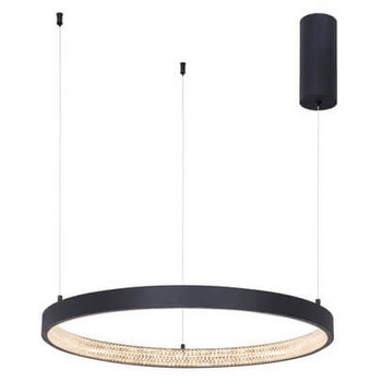 Wisząca LAMPA glamour MORON LE41723 Luces Exclusivas metalowa OPRAWA pierścień ZWIS LED 37W 3000K z krysztakami czarny
