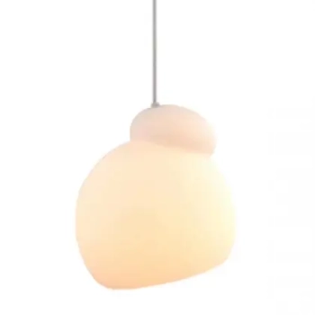 Szklana lampa wisząca 23015 do jadalni nad wyspę biała