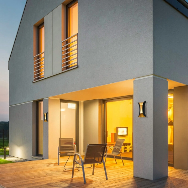 Ścienna lampa ogrodowa Dante LED 10W 4000K outdoor czarna złota