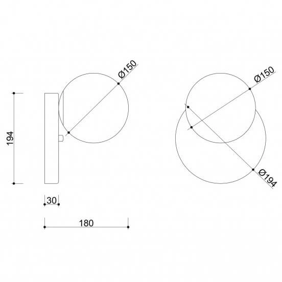 Sypialniany kinkiet ścienny Refa RFA11000 krągły kula biały