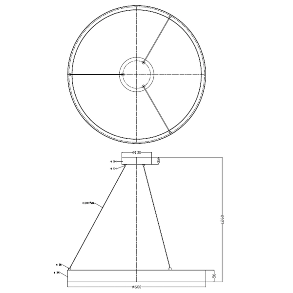 Czarna lampa wisząca Midway LP-033/1P Light Prestige pierścień LED 3000K 35W