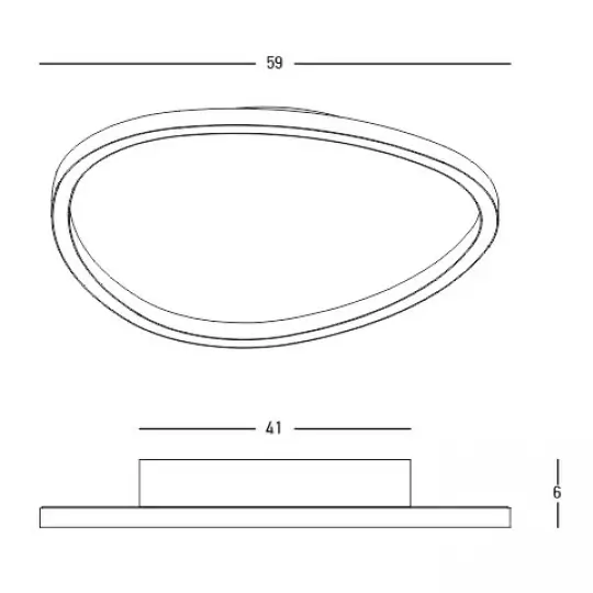 Jadalniana sufitowa lampa 23208 LED 39W 3000K owalna czarny