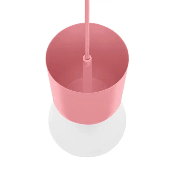 Lampa zwisowa kulista LUOTI LUA188PS0 różowa biała szklana G9 12W IP44 kula do łazienki