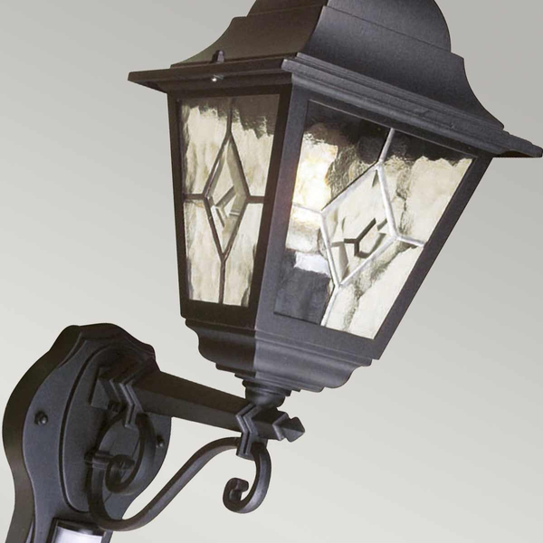 Zewnętrzna lampa ścienna Norfolk NR1-PIR-BLACK Elstead na taras z czujnikiem czarna