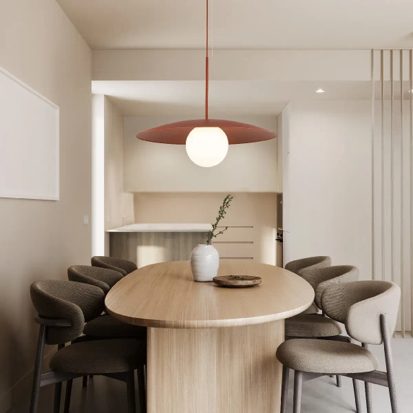 Nowoczesna wisząca lampa Slate 10911 mleczna kula ceglany