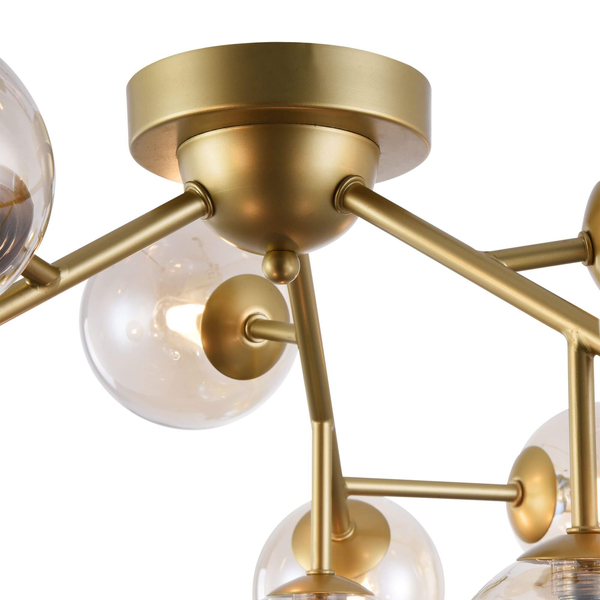 Modernistyczna LAMPA sufitowa DALLAS MOD545PL-12G Maytoni plafoniera OPRAWA metalowa plafon kule balls złote bursztynowe