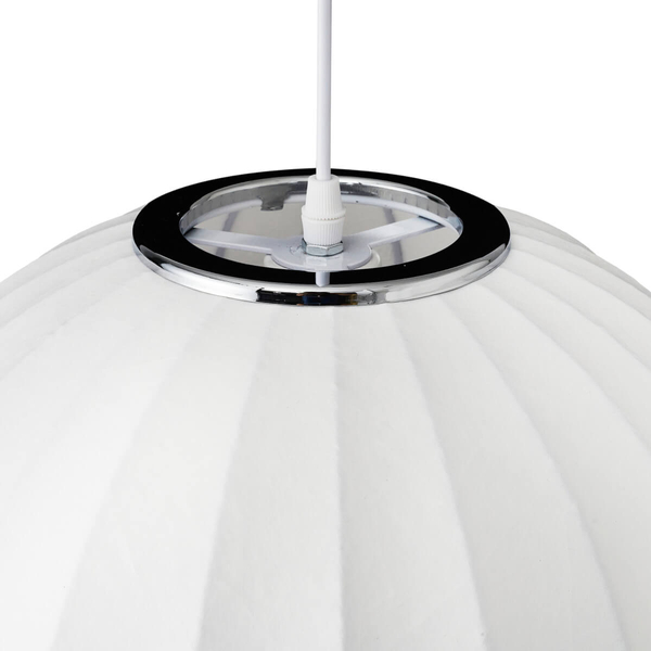Okrągła wisząca lampa SILK ST-2330-30 Step jedwabna do sypialni biały