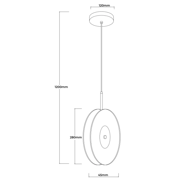 Wisząca lampa ledowa Casy LP-3176/1V SM LED 6W CCT przydymiony czarny